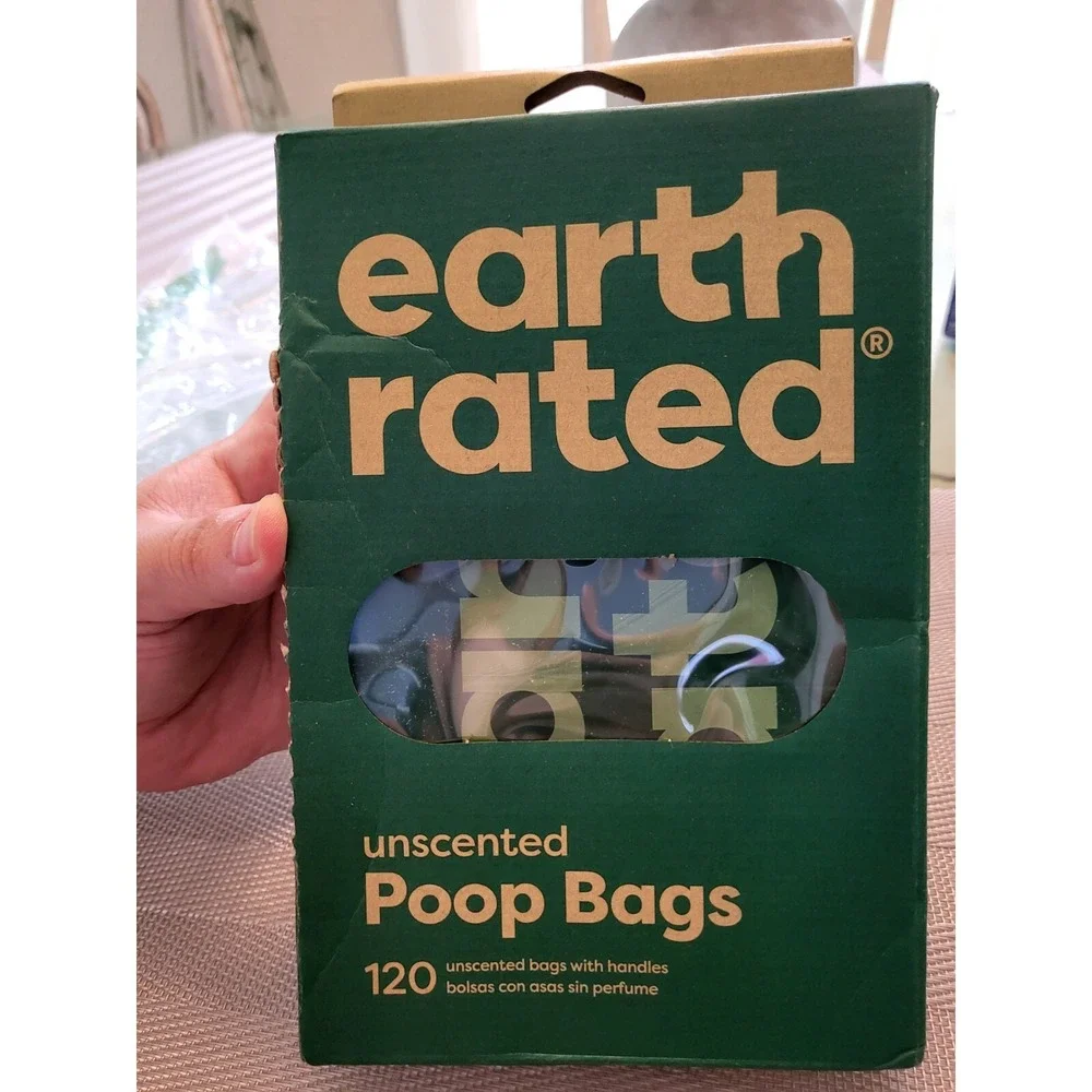 Earth Rated Dog Poop Bags with Handles, Easy Tie,Lavender Scented, 120 Bags 2E1